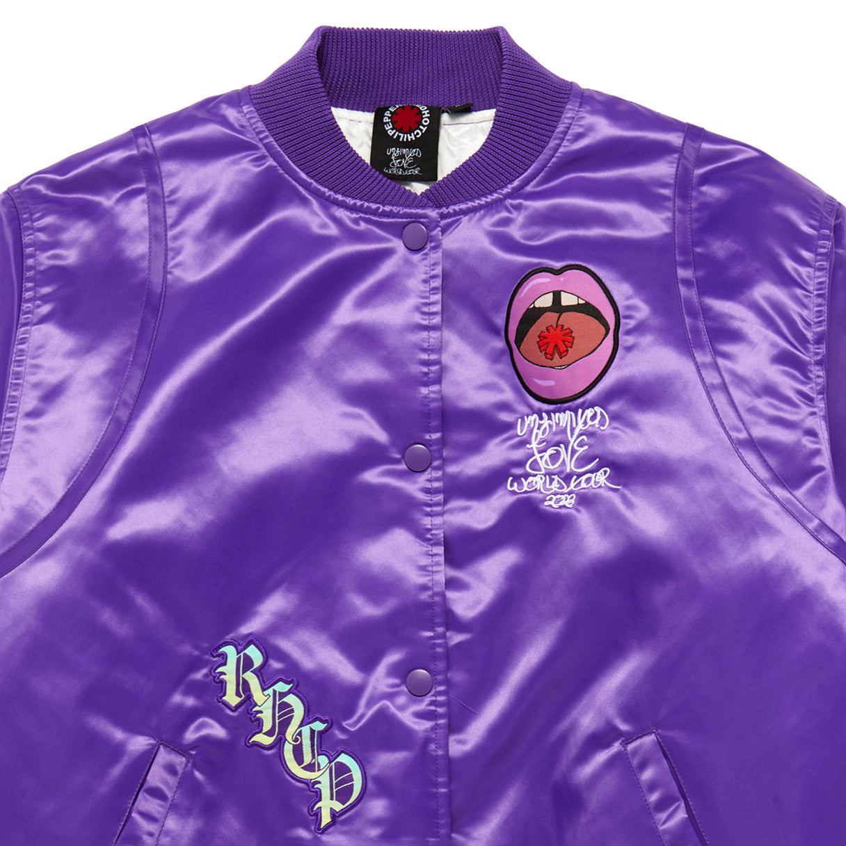 Bomber officiel de la tournée en satin brodé - Violet