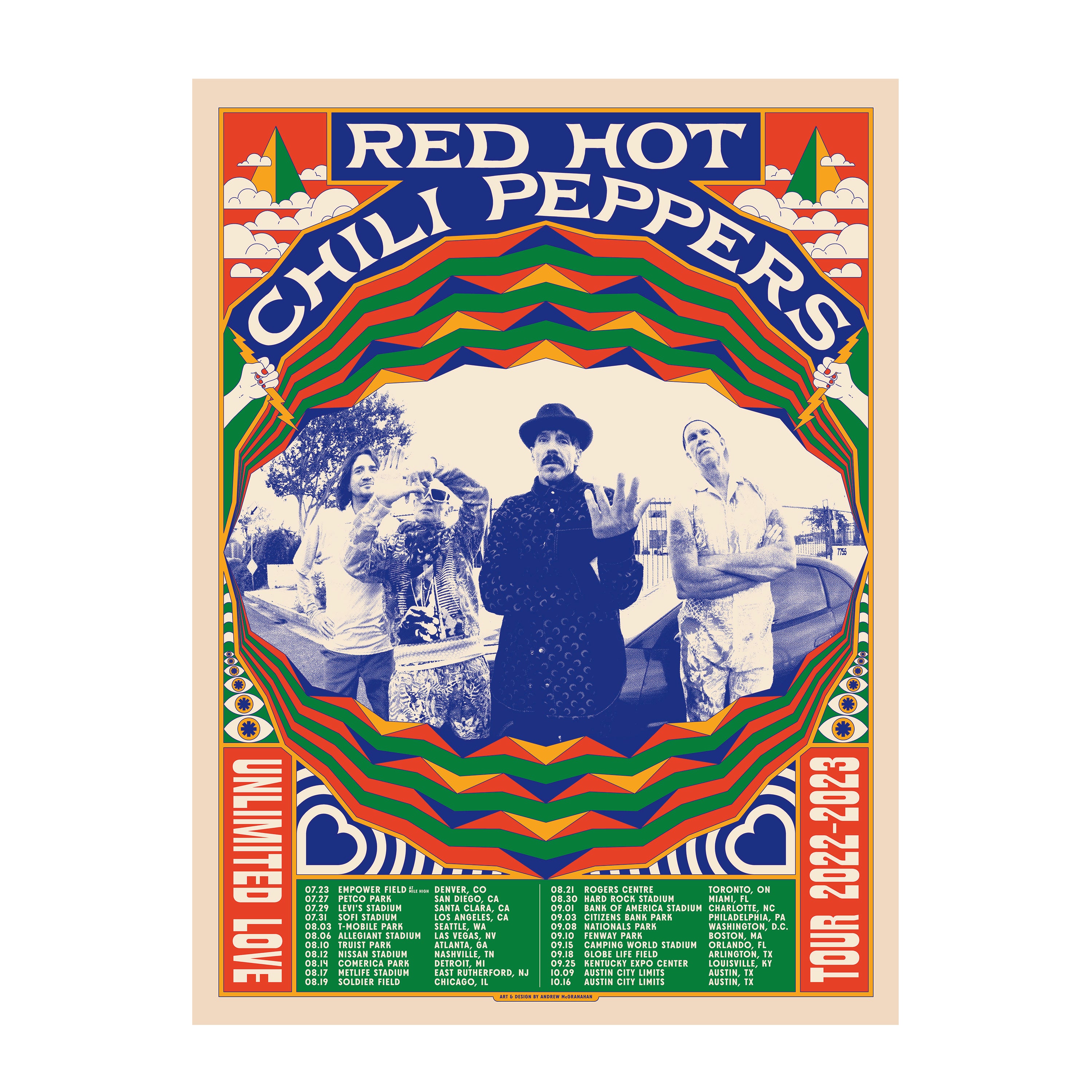 Official Unlimited Love Tour Poster Red Hot Chili Peppers Official Unlimited Love Tour Poster Red Hot Chili Peppers
