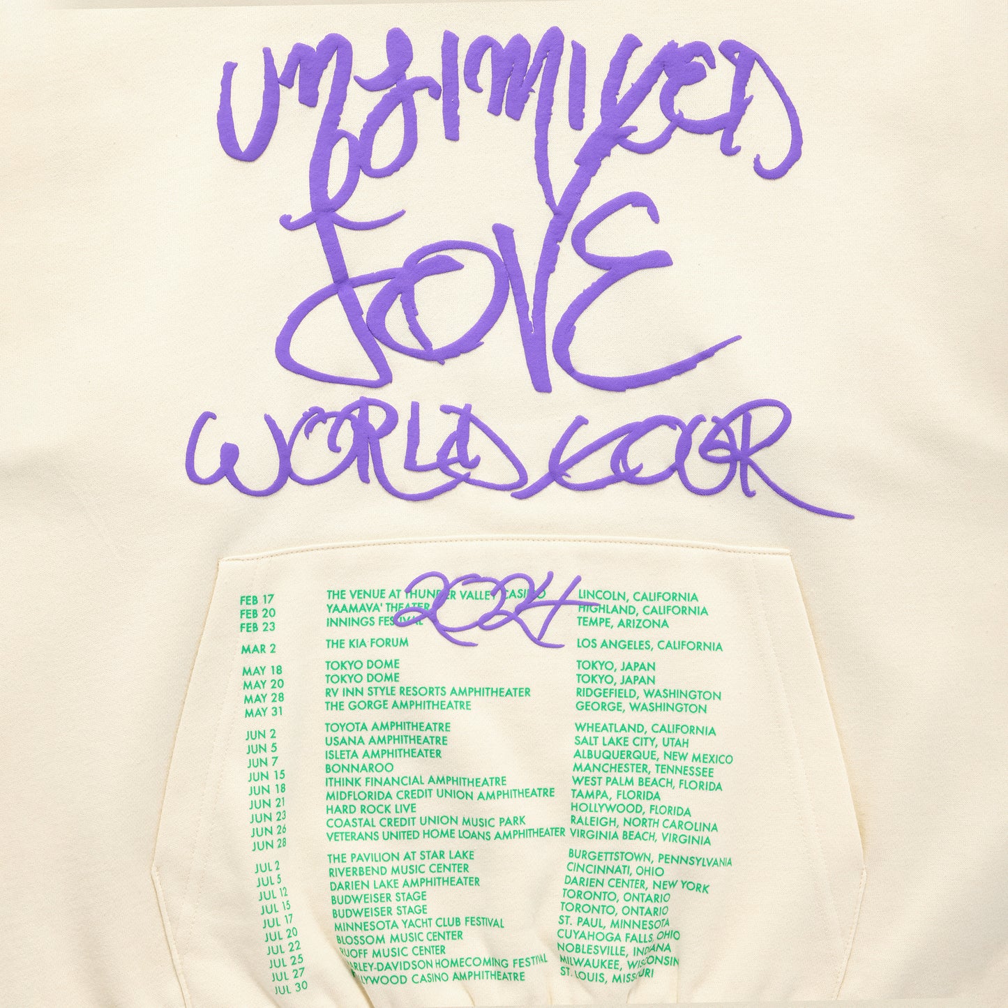 Unlimited Love USA Tour Hoodie 2024 - Purple/Green