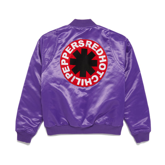 Embroidered Satin Official Tour Bomber - Purple