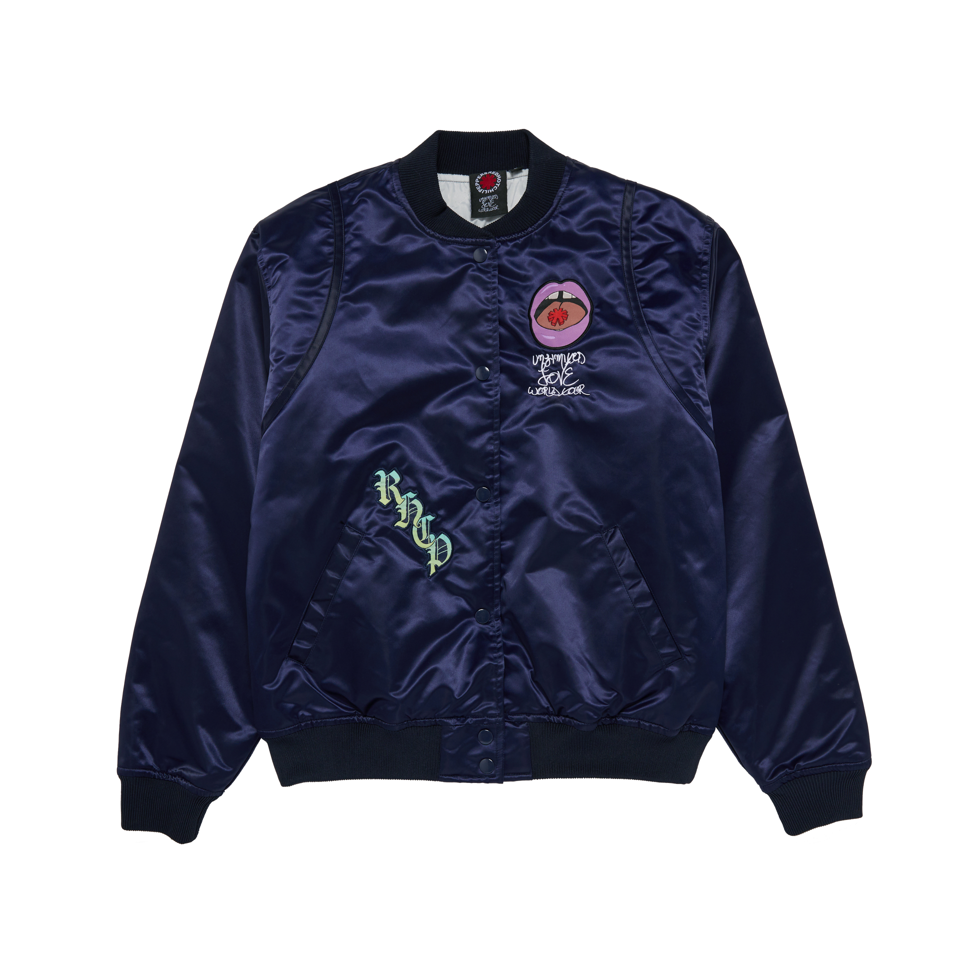 Embroidered Satin Official Tour Bomber – Red Hot Chili Peppers Embroidered Satin Official Tour Bomber – Red Hot Chili Peppers
