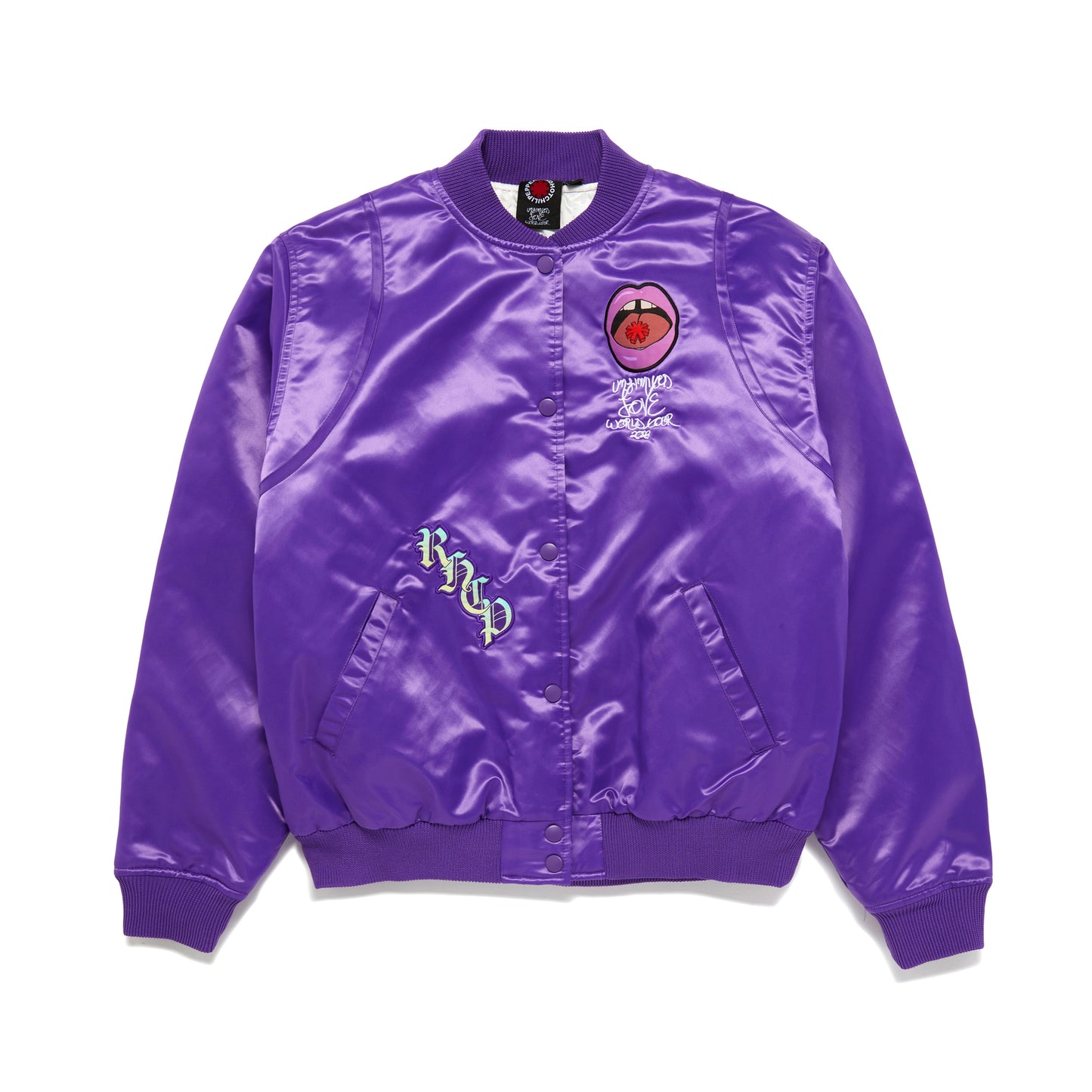 Bomber officiel de la tournée en satin brodé - Violet